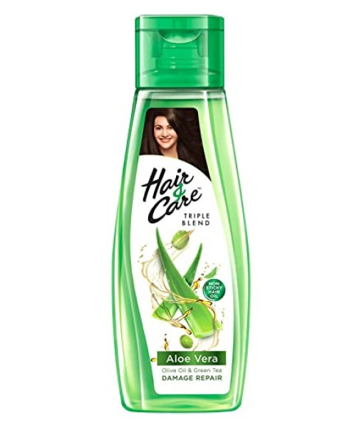 Hair Care Triple Blend Damage Repair Non-Sticky Hair Oil with Aloe Vera, Olive Oil & Green Tea, 300 ml + 100 m 